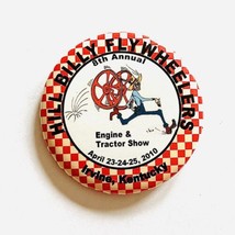 Engine &amp; Tractor Show Button Pinback Hill Billy Flywheelers Irvine Ky Ap... - £6.04 GBP