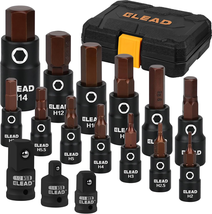 16-Piece Metric Hex Bit Socket Set with Adapters - Premium S2 Steel - $23.01