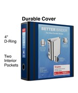 Staples Better 4-inch 3 Ring View Binder Blue 1618290 - £22.01 GBP