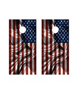2 Corn Hole Game Board Decals 24&quot; x 48&quot; - Waving American Flag - $950.37 MXN