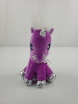 Ideal Toys Direct PURPLE White Mane Shiny Silver Hooves Blue Eyed Plush Unicorn - $12.00