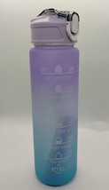 27oz Water Bottle with Time Marker and Straw - Motivational Purple Lid - £8.69 GBP