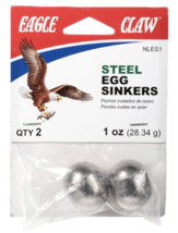 Eagle Claw Steel Egg Sinker, Fish Weight, Non-Lead, 1 Oz., Pack of 2 - $3.95