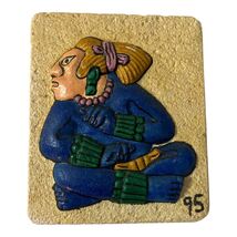 Vintage Mayan Number Zero Wall Plaque Hand Finished Mexico Palenque Replica - $25.20