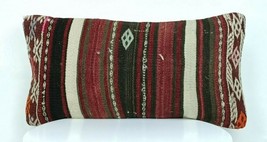 8&quot;x16&quot; Kilim Pillow Cover Turkish Boho Ethnic Sofa Couch Lumbar Cushion  A203 - £11.07 GBP