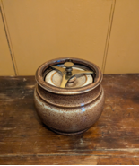 Antique Stoneware Humidor Tobacco Jar Crock Made in England Marked &quot;H&quot; - £51.63 GBP