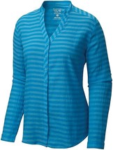 Mountain Hardwear Damen Daralake Netzgewebe Lang Ärmel Hemd Bluse, Blau, Größe 6 - £27.48 GBP