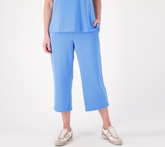 Cuddl Duds Modern Jersey Knit Cropped Pants Seaside Blue, Large - £19.74 GBP