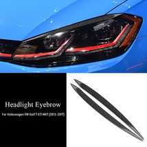 Rbon fiber for volkswagen vw golf 7 mk7 gti 2013 2017 car headlamp headlight cover trim thumb200