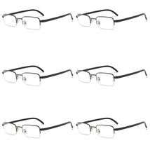 6 PK Mens Half Frame Reading Glasses Black Readers 1.00 1.50 2.00 2.50 3.00 4.00 - £11.68 GBP