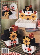 Plastic Canvas Snowman Redbird Tissue Cover Coasters Ornaments Holder Pa... - $12.99