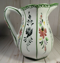 Pitcher Pottery Home Decor 6.5&quot; Hand Painted &amp; Handmade in Portugal Signed. - £8.30 GBP