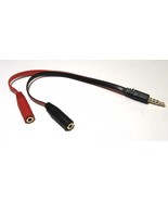 Y Splitter Cable 3.5 Mm 1 Male To 2 Dual Female Audio Cable for Earphone... - $2.59