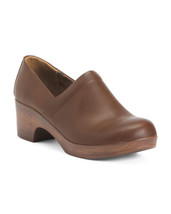 New Boc By Born Brown Leather Comfort Wedge Clogs Pumps Size 8 M $90 - £56.49 GBP