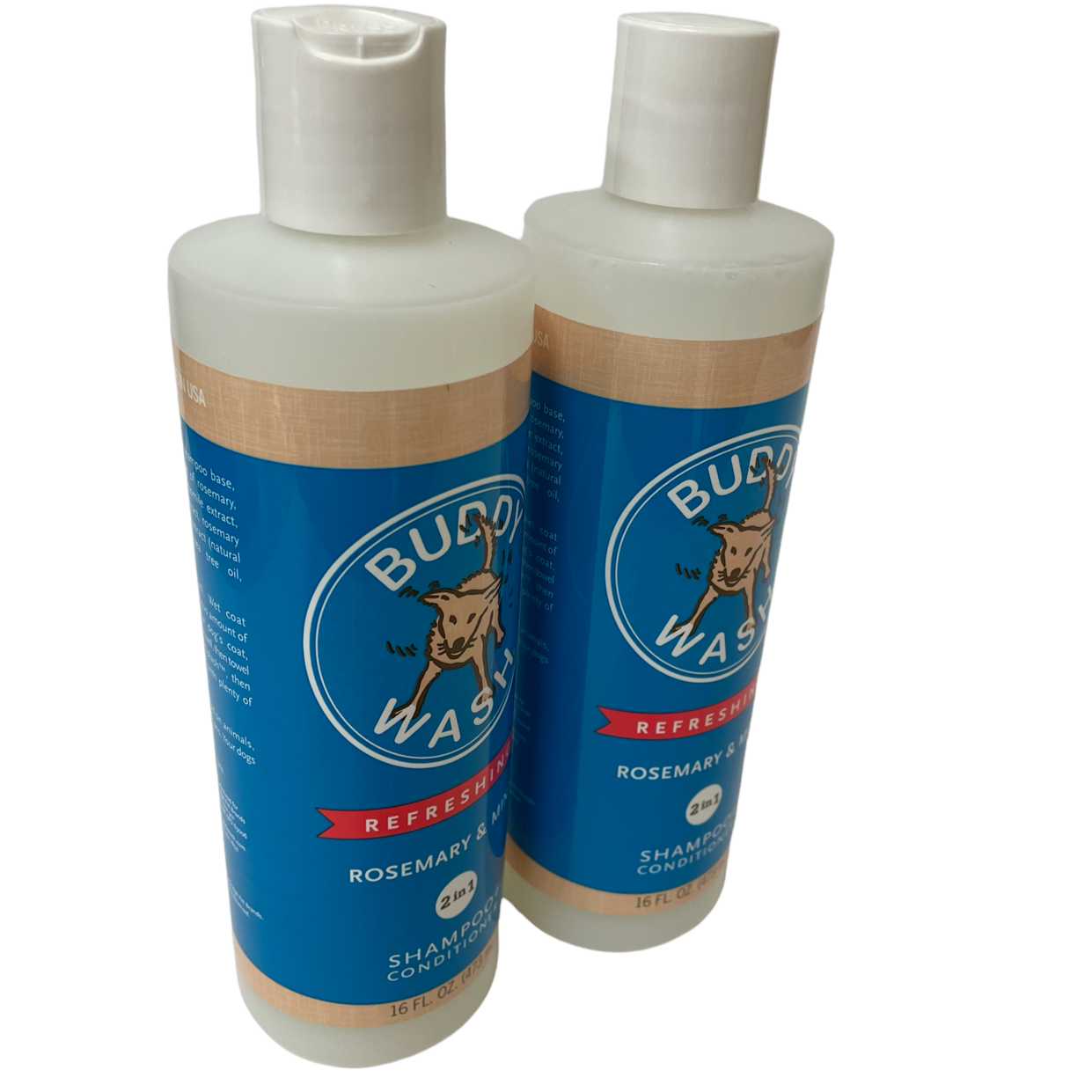 Buddy Wash Dog Shampoo And Conditioner In 1 Rosemary And Mint Lot Of 2 Bottles - $21.62