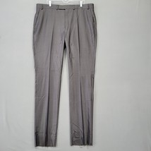 Kenneth Cole Reaction Men Pants Size 42 Gray Dressy Flat Front Preppy Tr... - £15.56 GBP