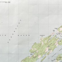 Map North Haven West Maine 1983 Topographic Geo Survey 1:24000 27x22&quot; TO... - £36.26 GBP