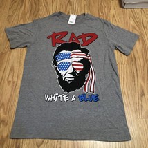 MAD Engine RAD White &amp; Blue  Graphic T-shirt Men&#39;s Size Medium Gray - £11.95 GBP