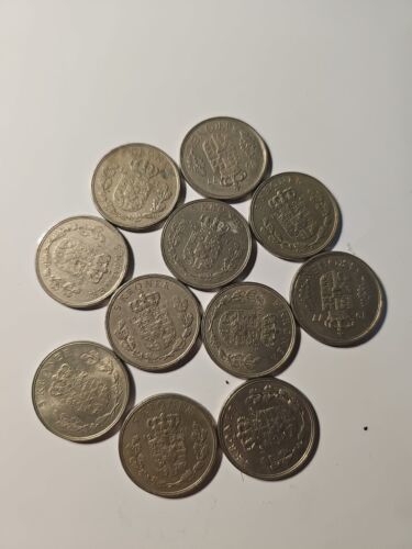 Primary image for 9 x Old 5 Krone DENMARK 1960 - 70s FREDERIK IX & 5 krone Margarethe 1977 coins