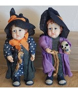 K&#39;s Collection Porcelain Witch Children Dolls Skull Crow Hat Cute See Pi... - £10.61 GBP