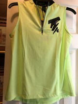 NWT Ladies Jamie Sadock VOLTAGE Neon Greenish Yellow Sleeveless Golf Shirt - S - £39.37 GBP