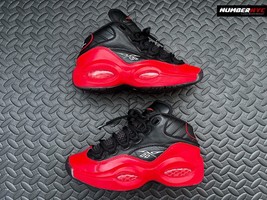 Reebok Question Mid Junior Street Sleigh Black Red GV7182 Youth Size 6.5... - $59.39