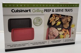 *L) Cuisinart Grilling Prep &amp; Serve Trays, Black and Red 17 x 10.5 - £15.45 GBP