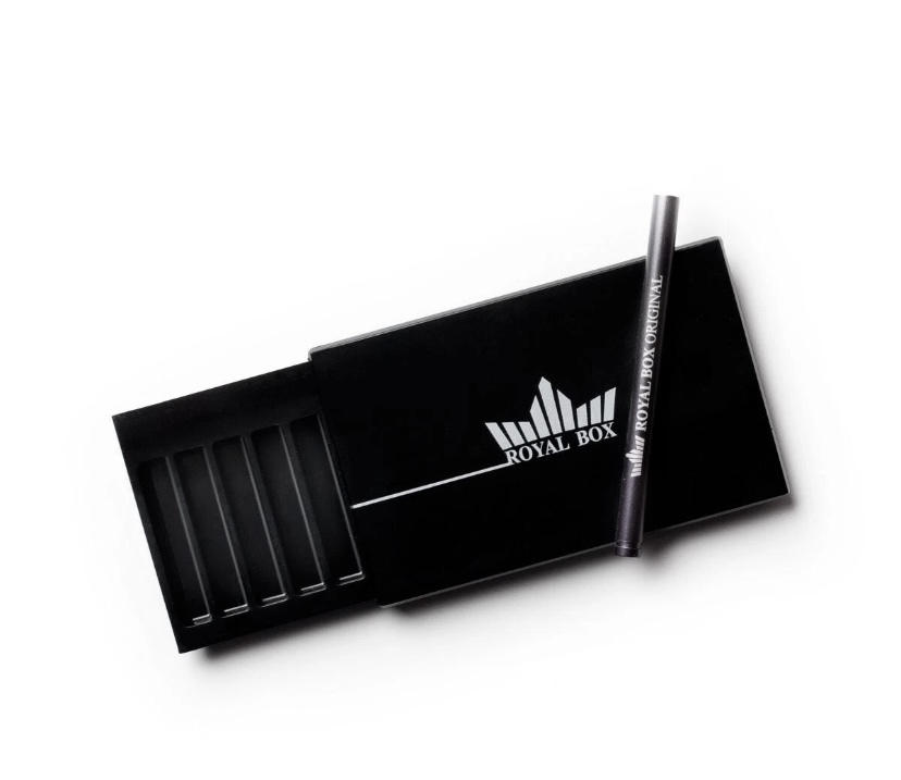 Royal Box Black 8 Compartment Snuff Box w/ Built in 3” Metal Straw Clean Elegant Item image 3
