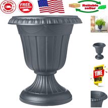 Elegant 10&quot; x 12&quot; Classic Traditional Urn Planter - Lightweight Gray Design - $47.54 CAD