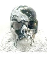 5.1" Master Quartz Crystal Skull Drusy Moss Agate Activated Skull New Be... - $695.00