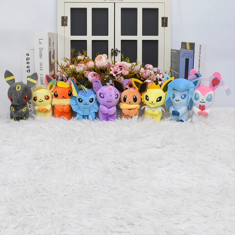 Kawaii Pokemon Eevee Umbreon Espeon Vaporeon Sylveon Plush Keychain Toys Jolteon - £10.56 GBP+