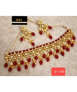 Kundan Jewelry Indian Earrings Necklace Tikka Set New Year Chokar Bridal... - £39.32 GBP