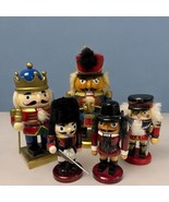 Lot Of 5 Wood Nutcrackers Toy Soldiers Musician 6” 9” 10” Christmas Coll... - £19.45 GBP