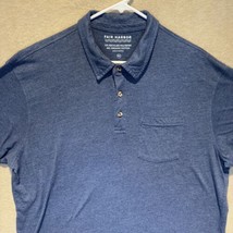 Fair Harbor Polo Shirt Mens 2XL Blue Performance Golf Stretch Organic Co... - $20.35