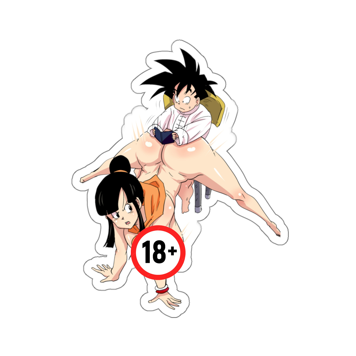 Erotic H Sticker: 悟飯ちゃんの勉強机