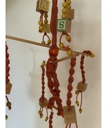 vintage macrame baby wall hanging or mobile Baby Decor W Vintage Wood Bl... - $52.91 CAD