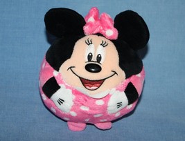 Ty Beanie Baby Minnie Mouse Ballz 5&quot; Disney Balls Pink Polka Dots Ball Toy Plush - £8.42 GBP