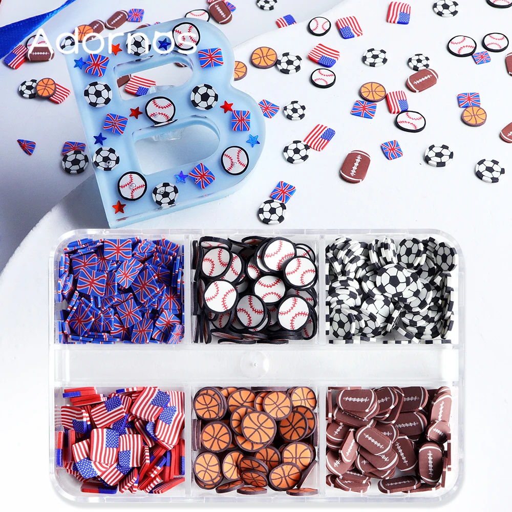 1 Box Polymer Clay Flakes Epoxy Resin Filling Mixed Sport Design Soft Cl... - $86.05 MXN
