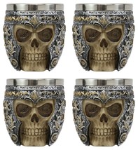 Medieval Roman Centurion Knight Skull With Helmet Tea Coffee Cup Mug Set of 4 - £39.95 GBP