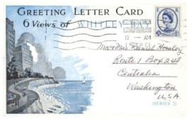 Whitley Bay North Tyneside UK Auguri Lettera Scheda 6 Nero e Bianco Views c1961 - £8.77 GBP