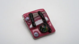 Vintage Pink Glass Pin Brooch 3cm - £9.49 GBP