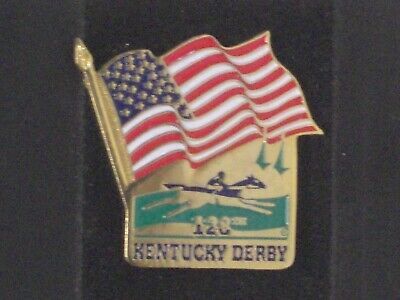 2002 - 128th Kentucky Derby Flag Lapel Pin - MINT - $12.00