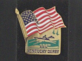 2002 - 128th Kentucky Derby Flag Lapel Pin - MINT - $12.00