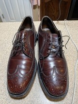 Vintage Men&#39;s Johnston &amp; Murphy Wingtip Dress Shoes Made In USA Size 10.5 - £44.32 GBP