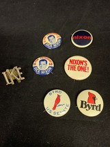 Vintage Political And Presidential Campaign Pins Nixon Burd Eisenhower KM CR1 - £35.52 GBP