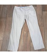 Alan Flusser Men’s Dress Pants Sz 40x32 cream tan light khaki cotton sla... - $509.53 MXN