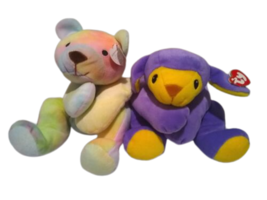 Ty Pillow Pals Baba Purple sheep &amp; Sherbet Multicolored Teddy Bear 1998 Retired - £6.35 GBP