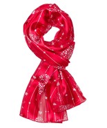 Plum Feathers Valentine&#39;s Day Hearts Print Satin Scarf (Red with Hearts &amp; - £10.91 GBP