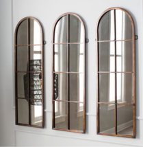 Set 3 Restoration 50&quot; Farmhouse Industrial Designer Wall Antiqued Arched Mirrors - £728.35 GBP