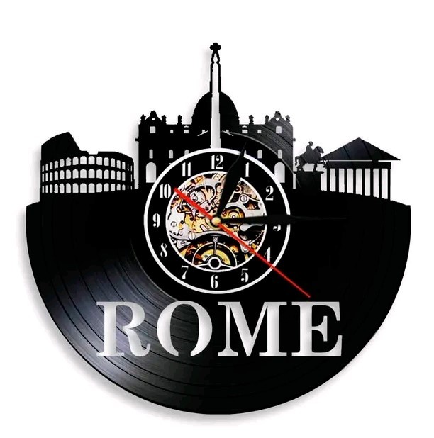 Vinyl Wall Clock Rome City Great Gift Idea - $38.99+